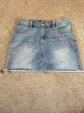 Hollister High Rise Denim Mini Skirt Light Wash  Y2K 100% Cotton Size 3 W26